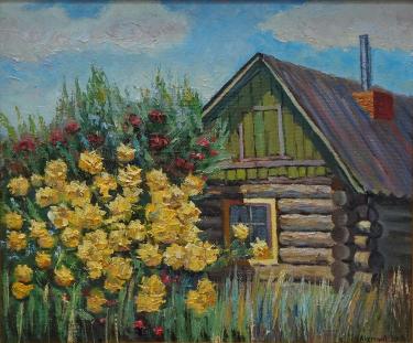 Жёлтые шары у баньки Чёрный А.В.